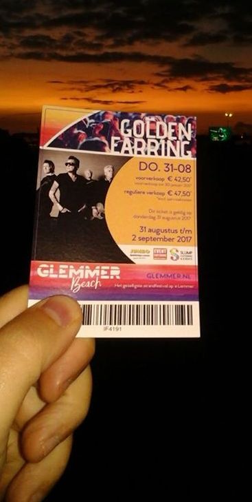Golden Earring show ticket xAugust 31 2017 Lemmer - Glemmer Beach festival (ticket from Greek fan Kostas Agas)